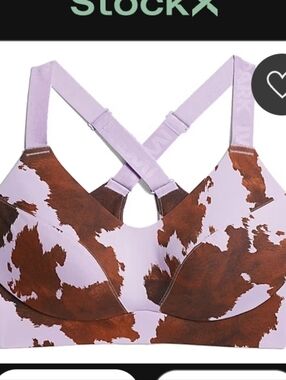 IVY PARK Lavender and Brown Cow Print Wireless Sports Bra